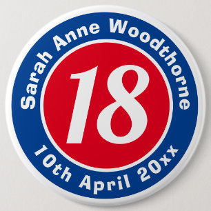 Birthday Commemoration with Name, Age, & Date Button
