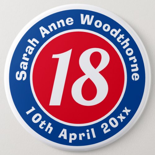 Birthday Commemoration with Name Age  Date Button