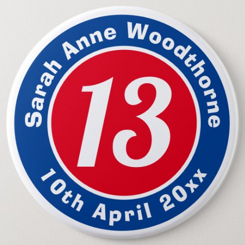 Birthday Commemoration with Name Age  Date Button