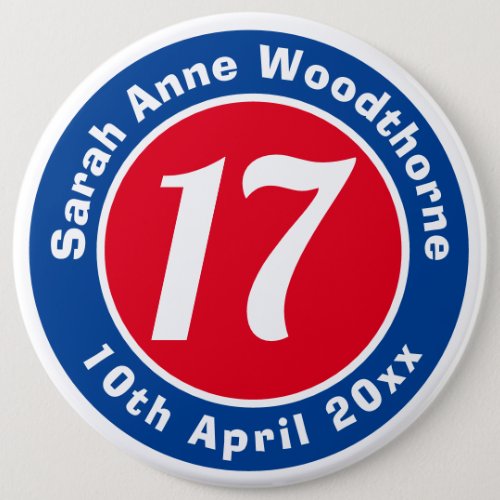 Birthday Commemoration with Name Age  Date Button