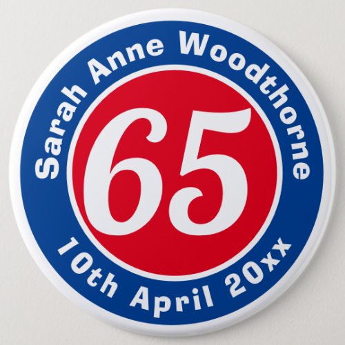 Birthday Commemoration with Name Age  Date Button