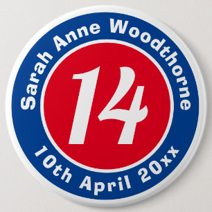 Birthday Commemoration with Name, Age, & Date Button