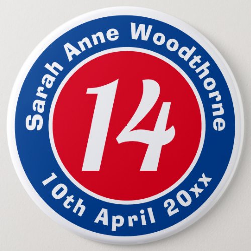 Birthday Commemoration with Name Age  Date Button