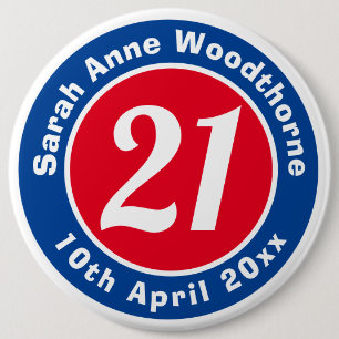 Birthday Commemoration with Name, Age, & Date Button
