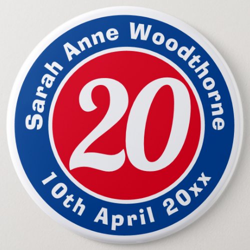 Birthday Commemoration with Name Age  Date Button