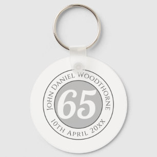Birthday Commemoration with Name, Age, & Date Keychain