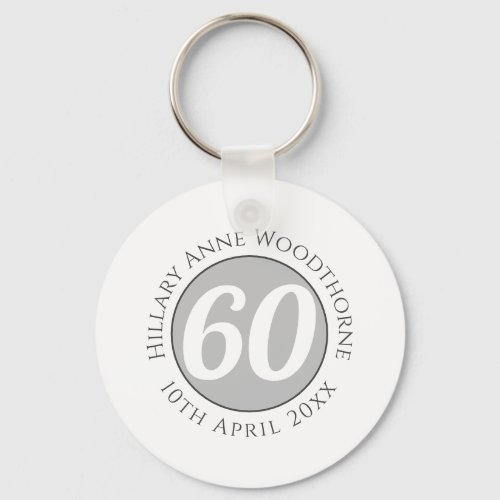 Birthday Commemoration with Name Age  Date Keychain