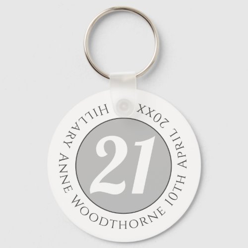 Birthday Commemoration with Name Age  Date Keychain