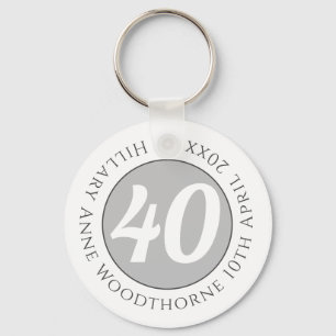 Birthday Commemoration with Name, Age, & Date Keychain