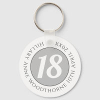 Birthday Commemoration with Name, Age, & Date Keychain