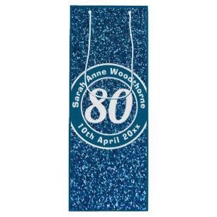 Birthday Commemoration with Name, Age, & Date Wine Wine Gift Bag