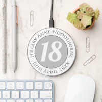 Birthday Commemoration with Name, Age, & Date Wire Wireless Charger