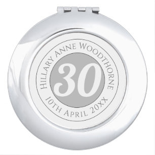 Birthday Commemoration with Name & Date Compact Mirror