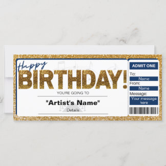 Birthday Concert Ticket Invitation
