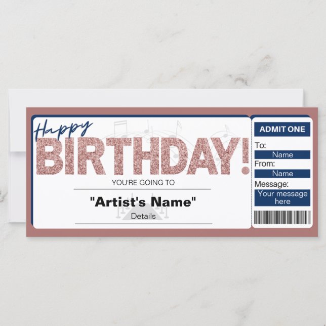 Birthday Concert Ticket Invitation (Front)