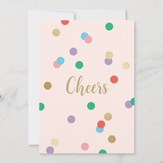 Birthday Confetti Peachy Pink Greeting Card (Front)