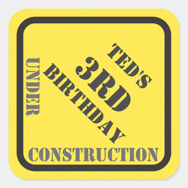 Birthday Construction Sticker | Zazzle