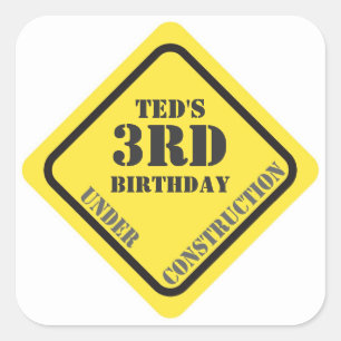 Birthday Construction Sticker
