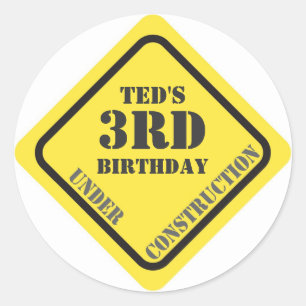 Birthday Construction Sticker