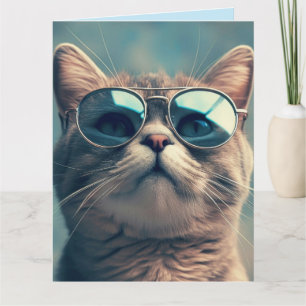 BIRTHDAY COOL CAT SUNGLASSES GREETING CARD