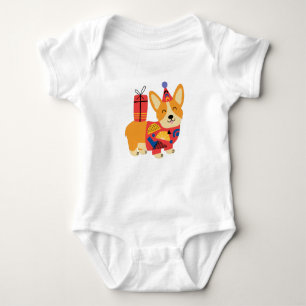 Birthday Corgi Baby Bodysuit