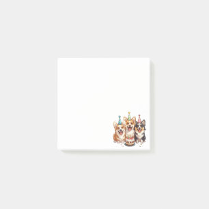 Birthday Corgi Dogs Post-it Notes