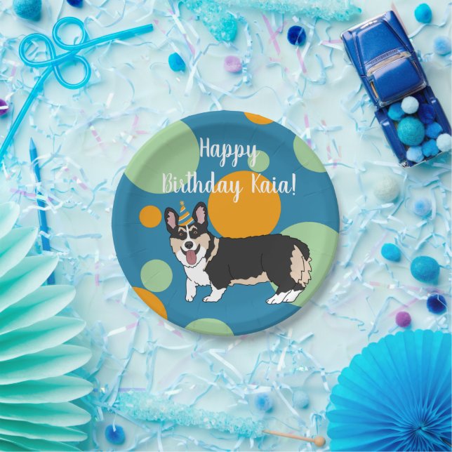 Birthday Corgi  Paper Plates (Party)