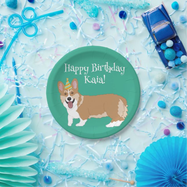Birthday Corgi  Paper Plates (Party)
