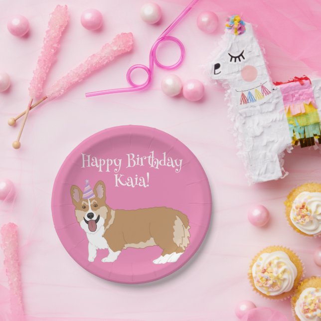 Birthday Corgi  Paper Plates (Party)