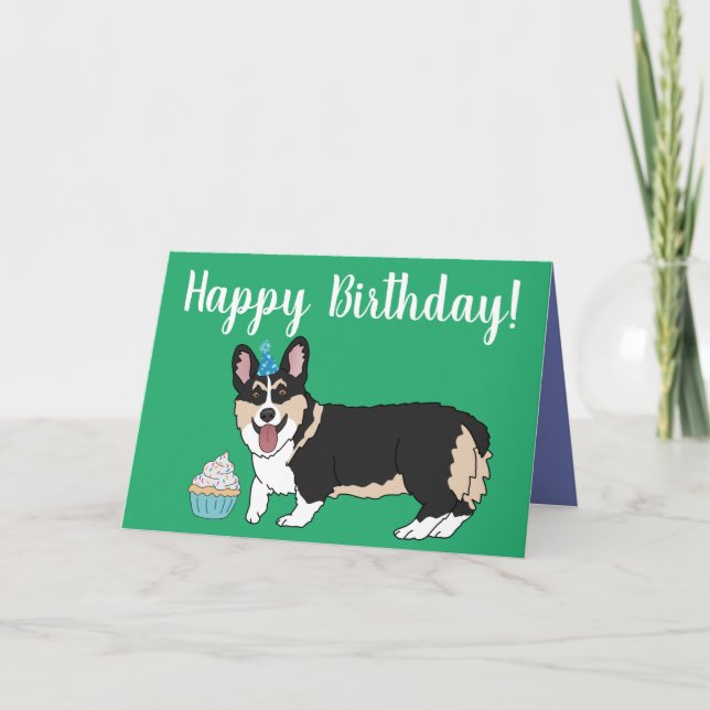 Birthday Corgi Pup  Card (Front)