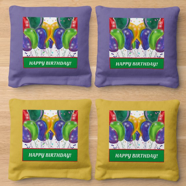 Birthday  cornhole bags (Wood)