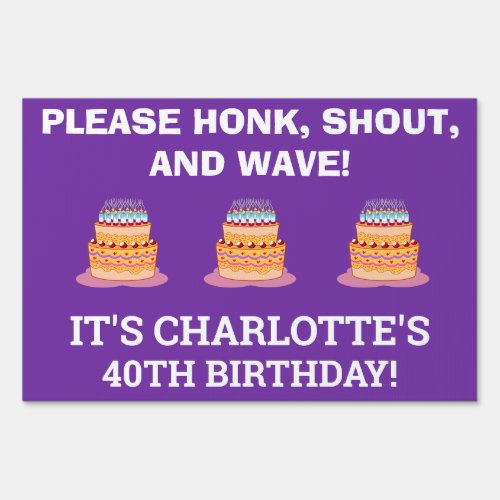 Birthday Coronavirus Please Honk and Wave Cute Sign