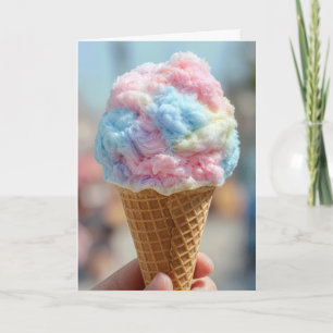Birthday Cotton Candy in a Waffle Cone Card