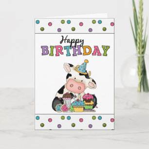 Birthday Cow Greeting card