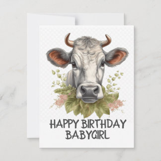 Birthday cow holiday card