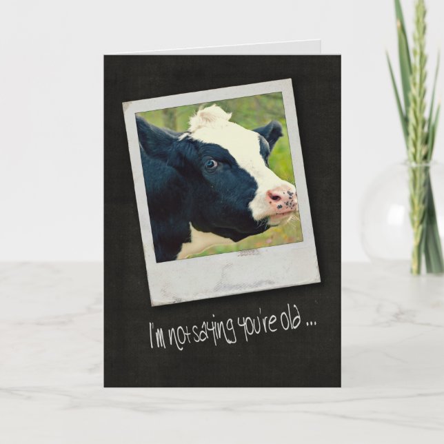 Birthday Cow Humor Card (Front)