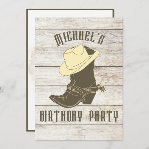 Birthday Cowboy Male Party Invitation