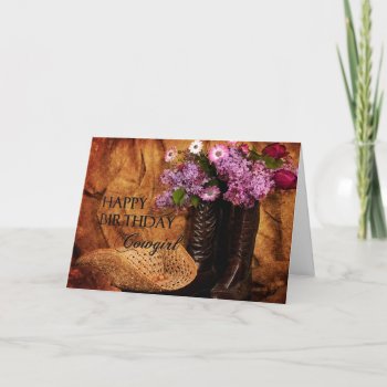 Birthday - Cowgirl - Boots And Flowers Card by TrudyWilkerson at Zazzle