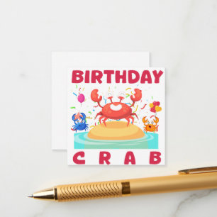 Birthday Crab Party Tee Crabs Lover Birthday Crab Enclosure Card