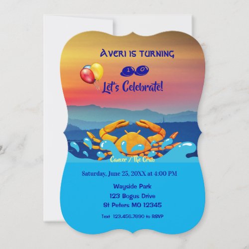 Birthday Crab Symbol /Cancer (June 21 – July 22) I