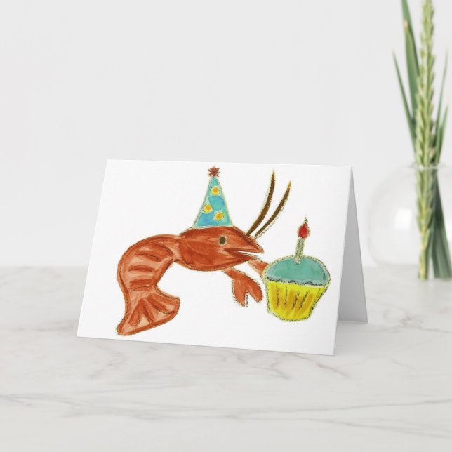 Birthday Crawfish Cupcake Card (Front)