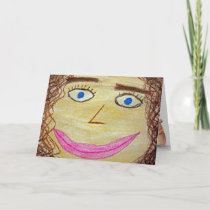 birthday crayon artwork funny face card