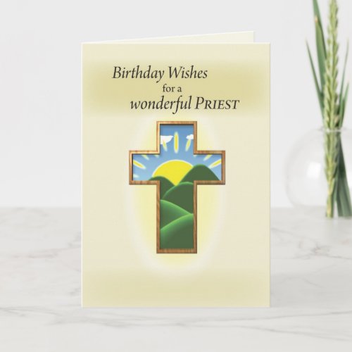 Birthday Cross Priest Card