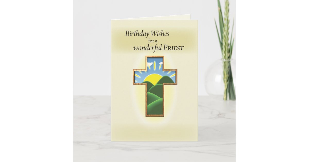 Birthday Cross Priest Card | Zazzle