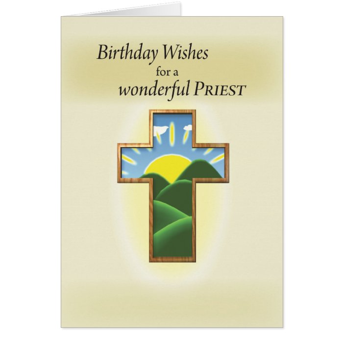 Birthday Cross Priest Card | Zazzle