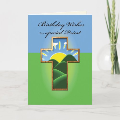 Birthday Cross Priest Card