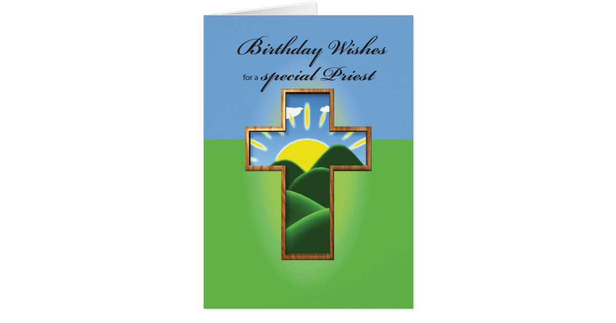 Birthday Cross Priest Card | Zazzle