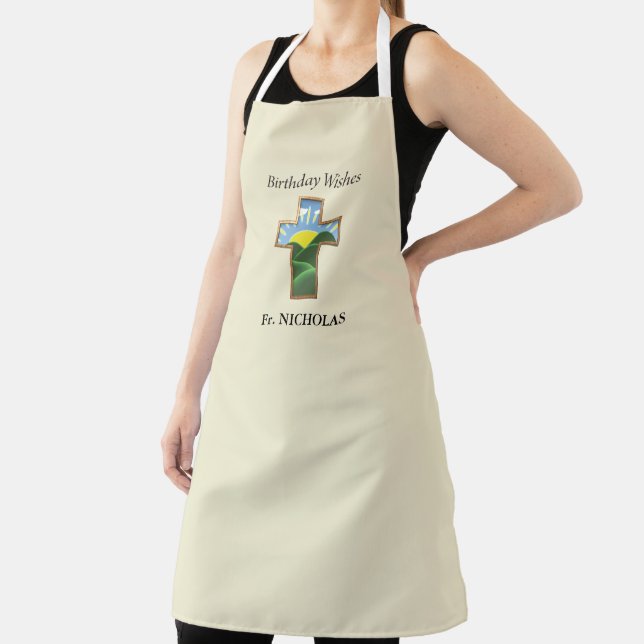 Birthday Cross Priest Personalized Apron (Insitu)