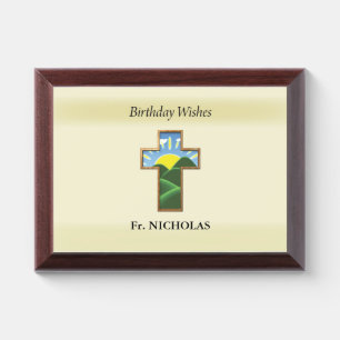 Birthday Cross Priest Personalized Award Plaque