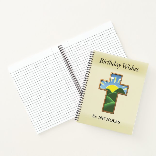 Birthday Cross Priest Personalized Notebook (Inside)